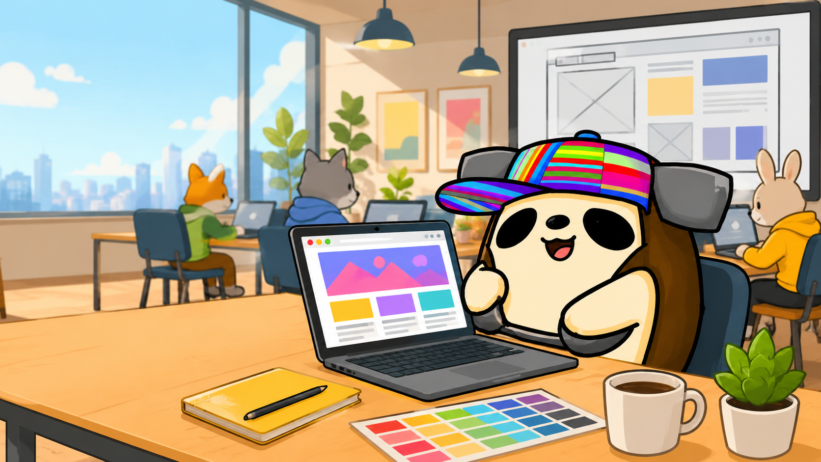 Webデザインを学ぶタビスケと仲間たち