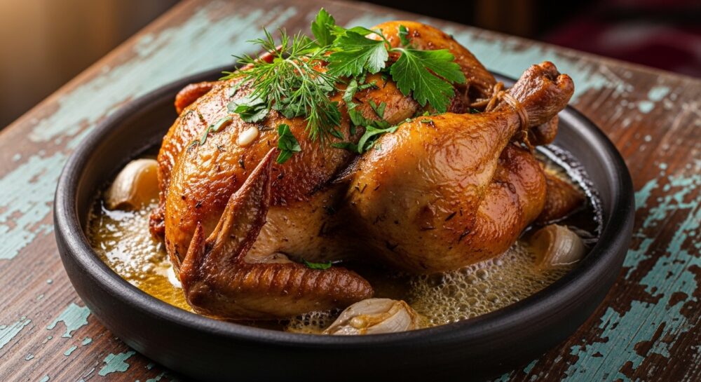 ジョージア料理シュクメルリ。ニンニク香るクリーム煮。