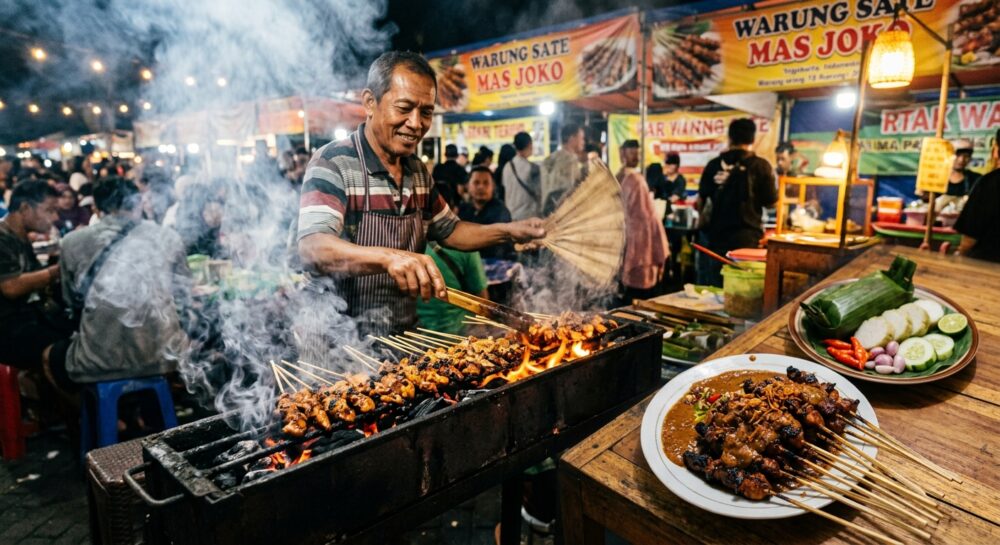 サテー - 炭火で焼くインドネシアの串焼き