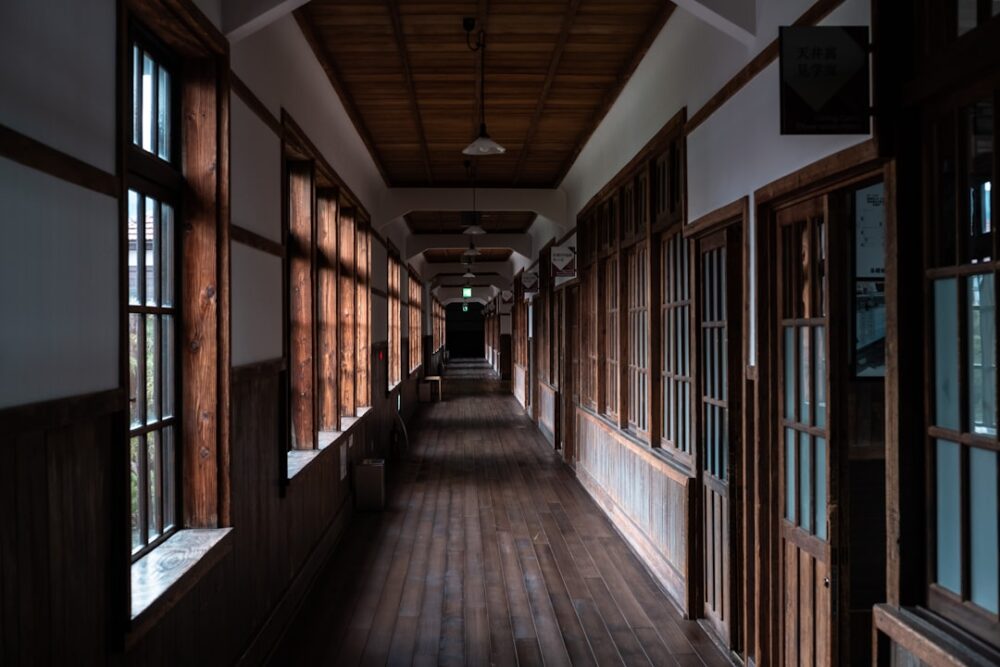 japanese school sunset warm light nostalgic