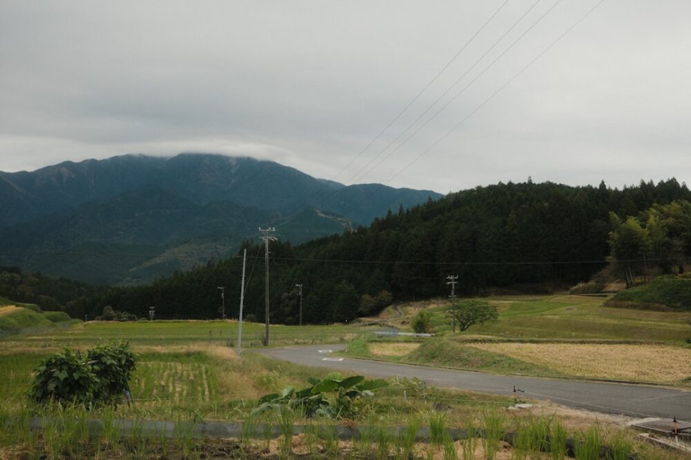 starry sky countryside japan night