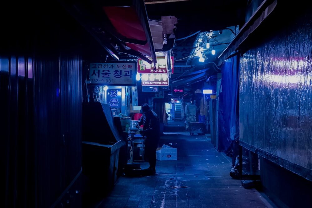 dark alley night street korea