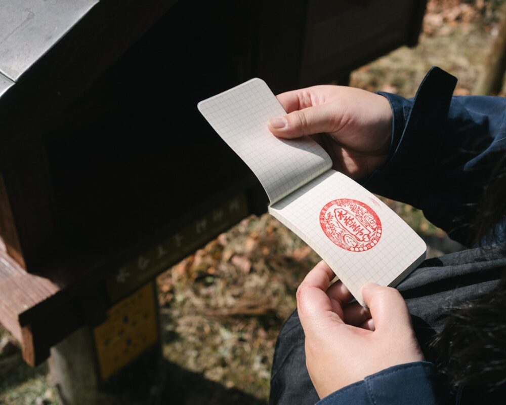 japan passport open document desk