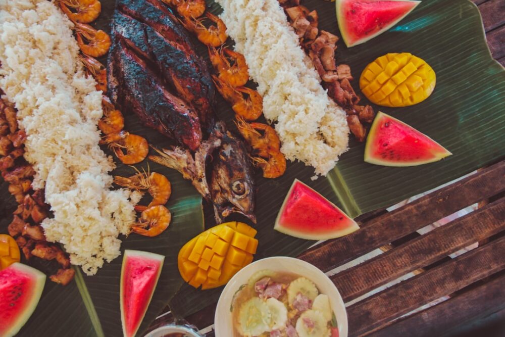 filipino food adobo lechon halo halo