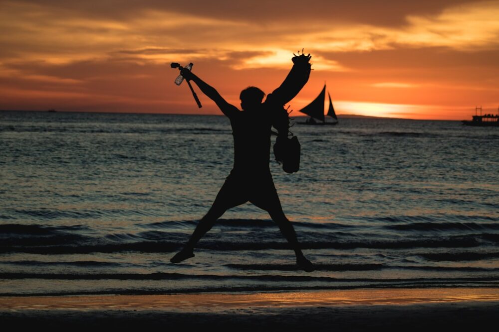 philippines travel sunset beach happy
