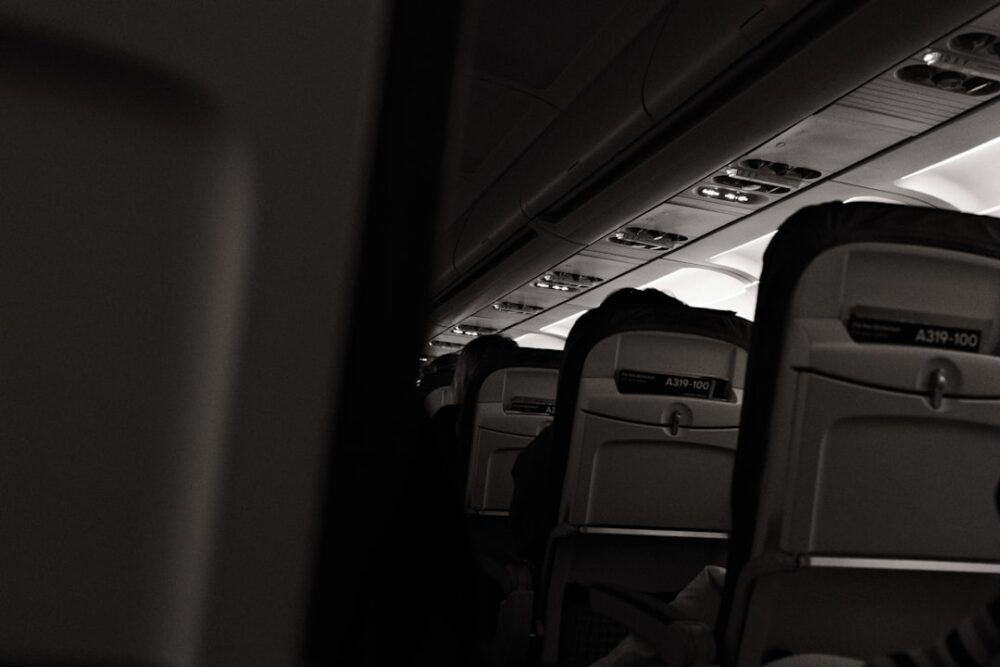 airplane overhead compartment luggage